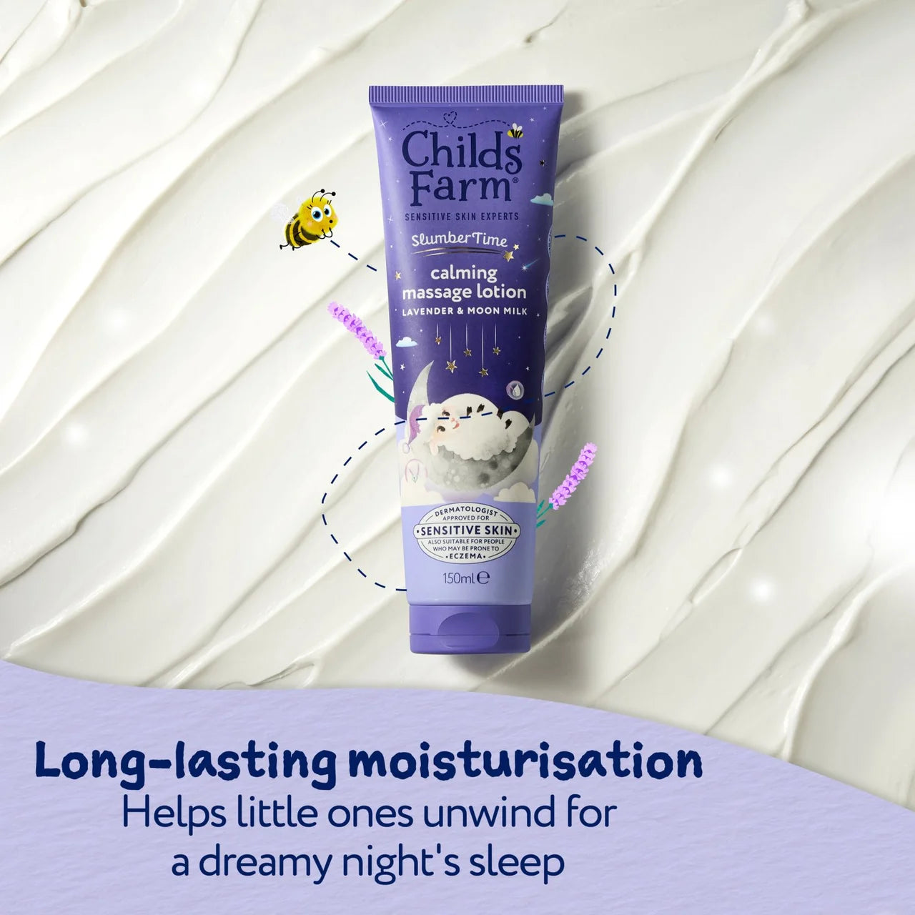 Childs Farm SlumberTime Calming Massage Lotion, Lavender & Moon Milk 150ml