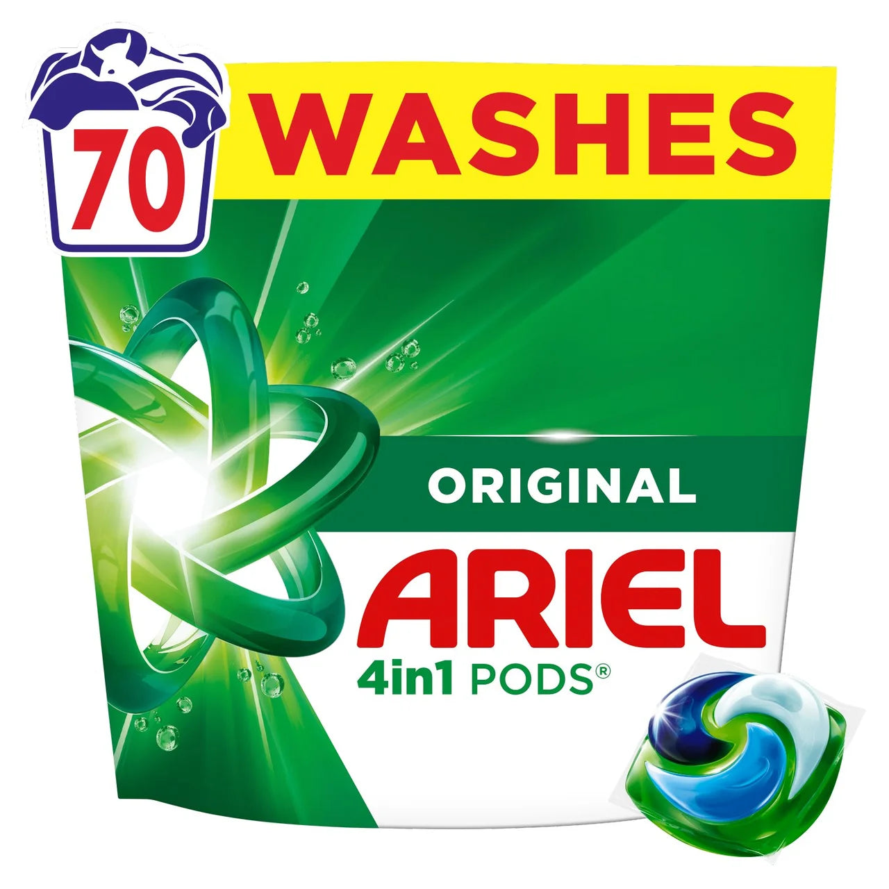 Ariel Original 4in1 Pods Washing Liquid Capsules 70 Washes