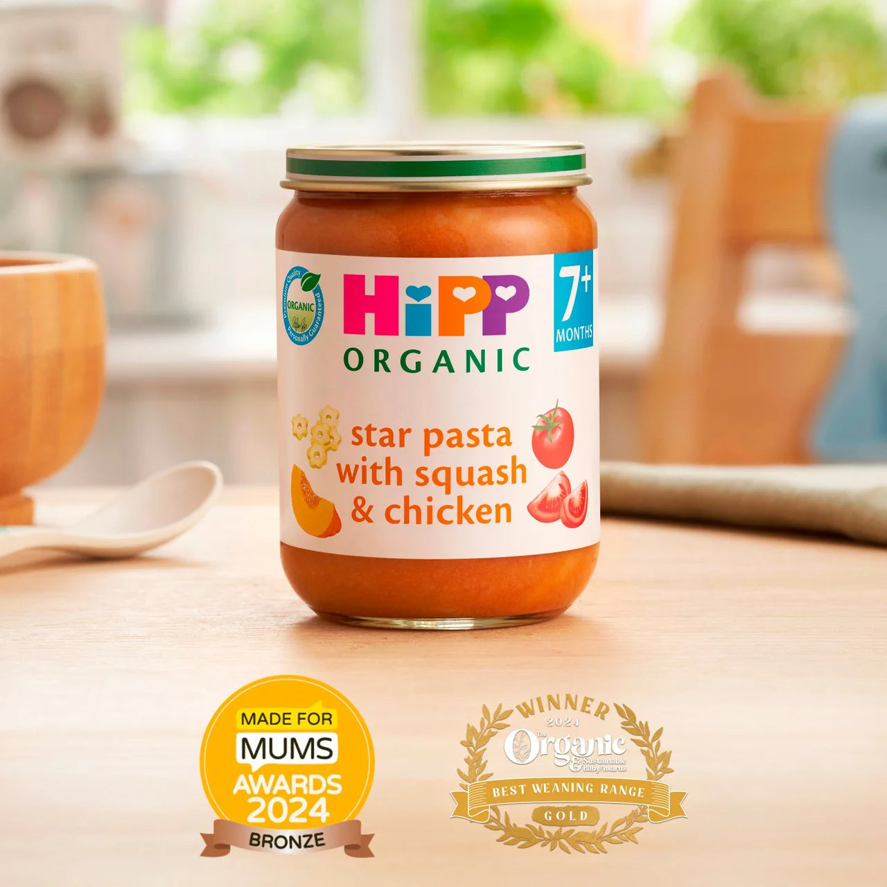 HiPP Organic Star Pasta with Squash & Chicken Baby Food Jar 7+ Months 190g
