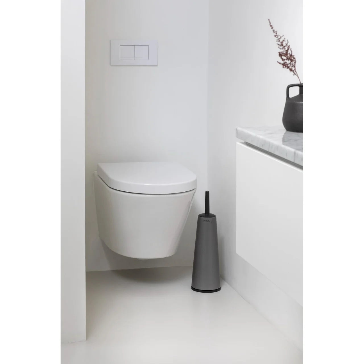 Brabantia ReNew Toilet Brush & Holder, Platinum