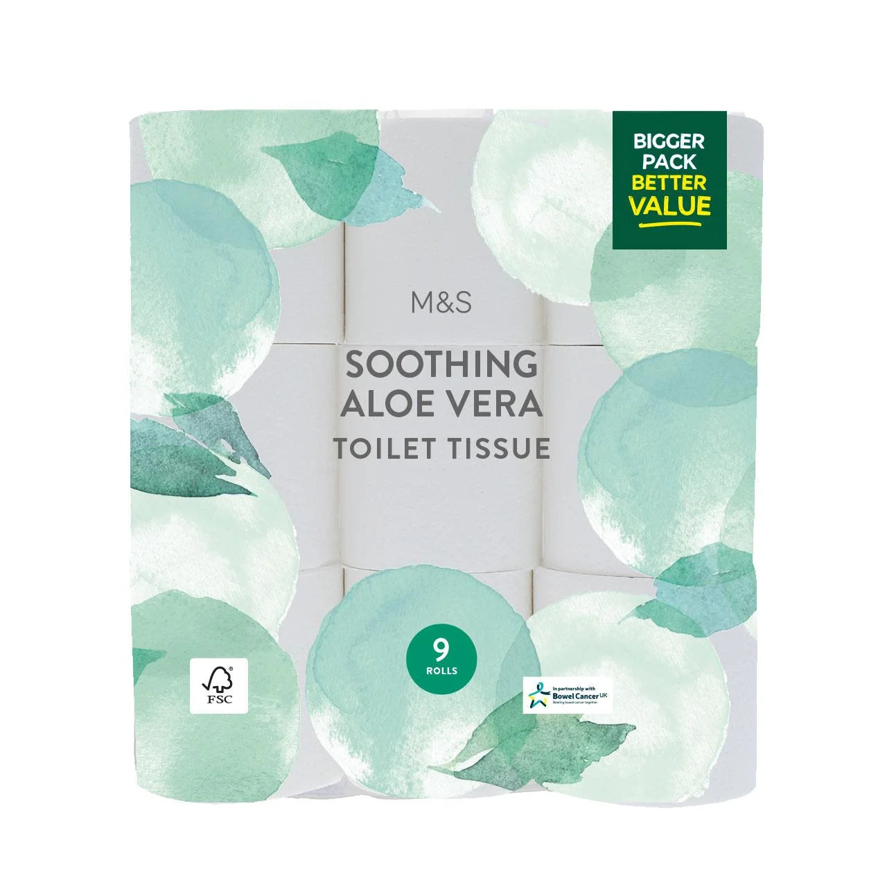 M&S Soothing Aloe Vera Toilet Tissue 9 per pack