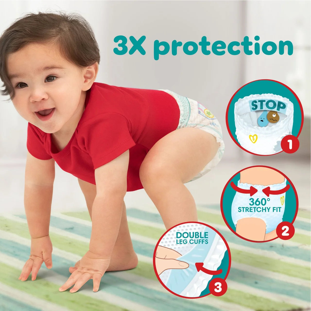 Pampers Baby-Dry Nappy Pants, Size 4 (9-15kg) Essential 38 per Pack