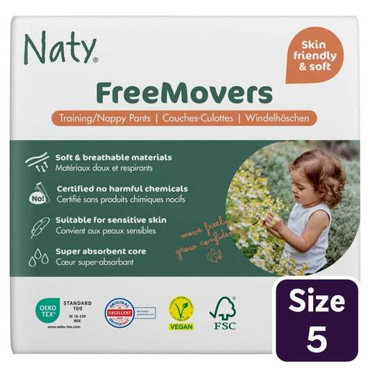 Naty FreeMovers Nappy Pull on Pants Size 5 (12-18kg) 20 per pack