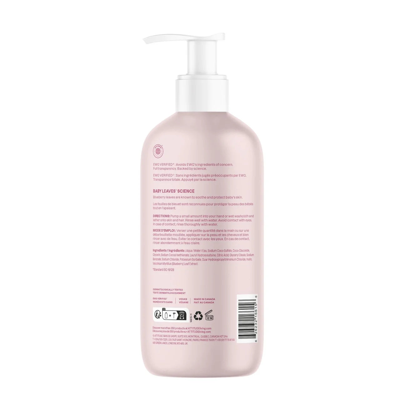 ATTITUDE Baby Leaves 2in1 Shampoo Fragrance Free 473ml