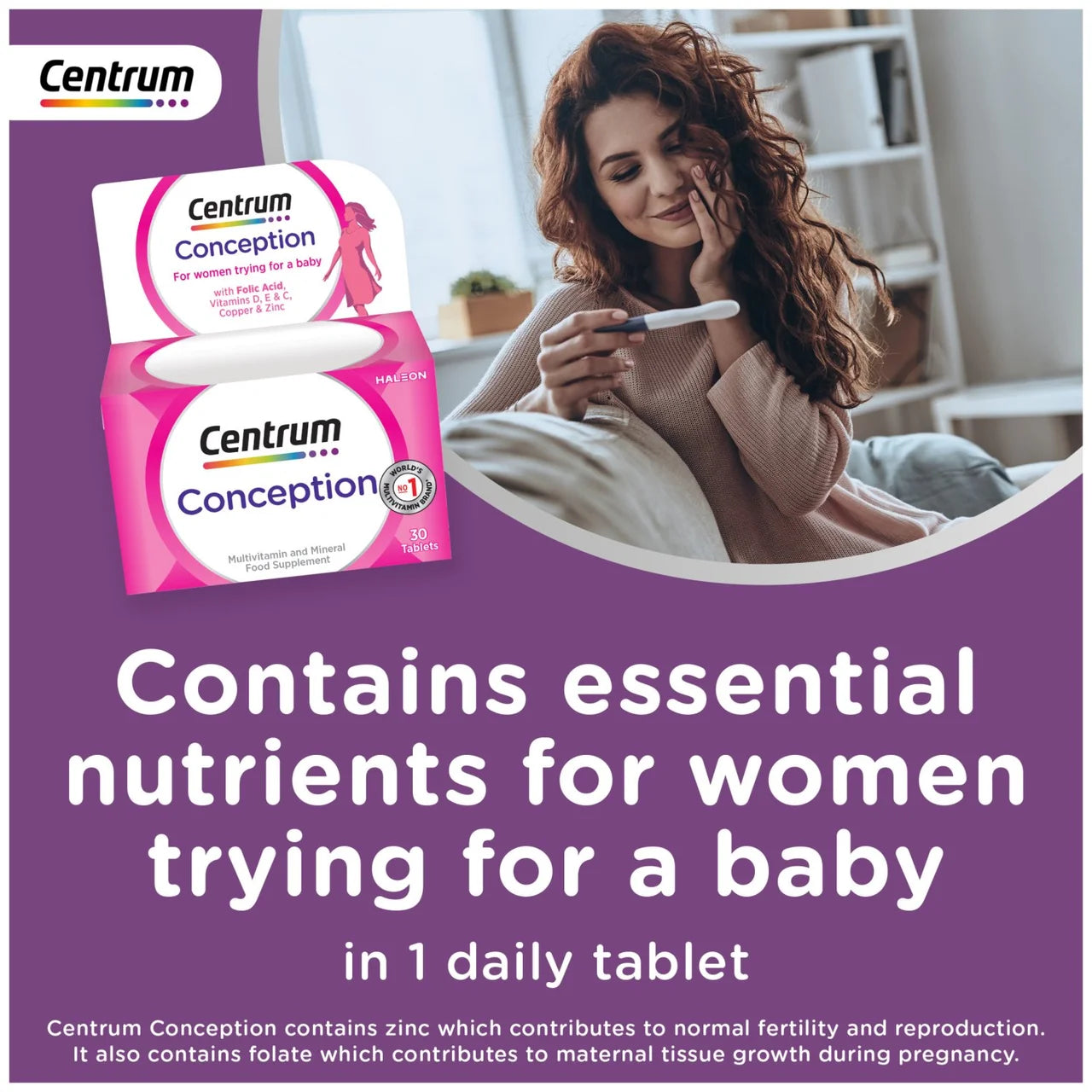 Centrum Conception Vitamins with Folic Acid Tablets 30 per pack
