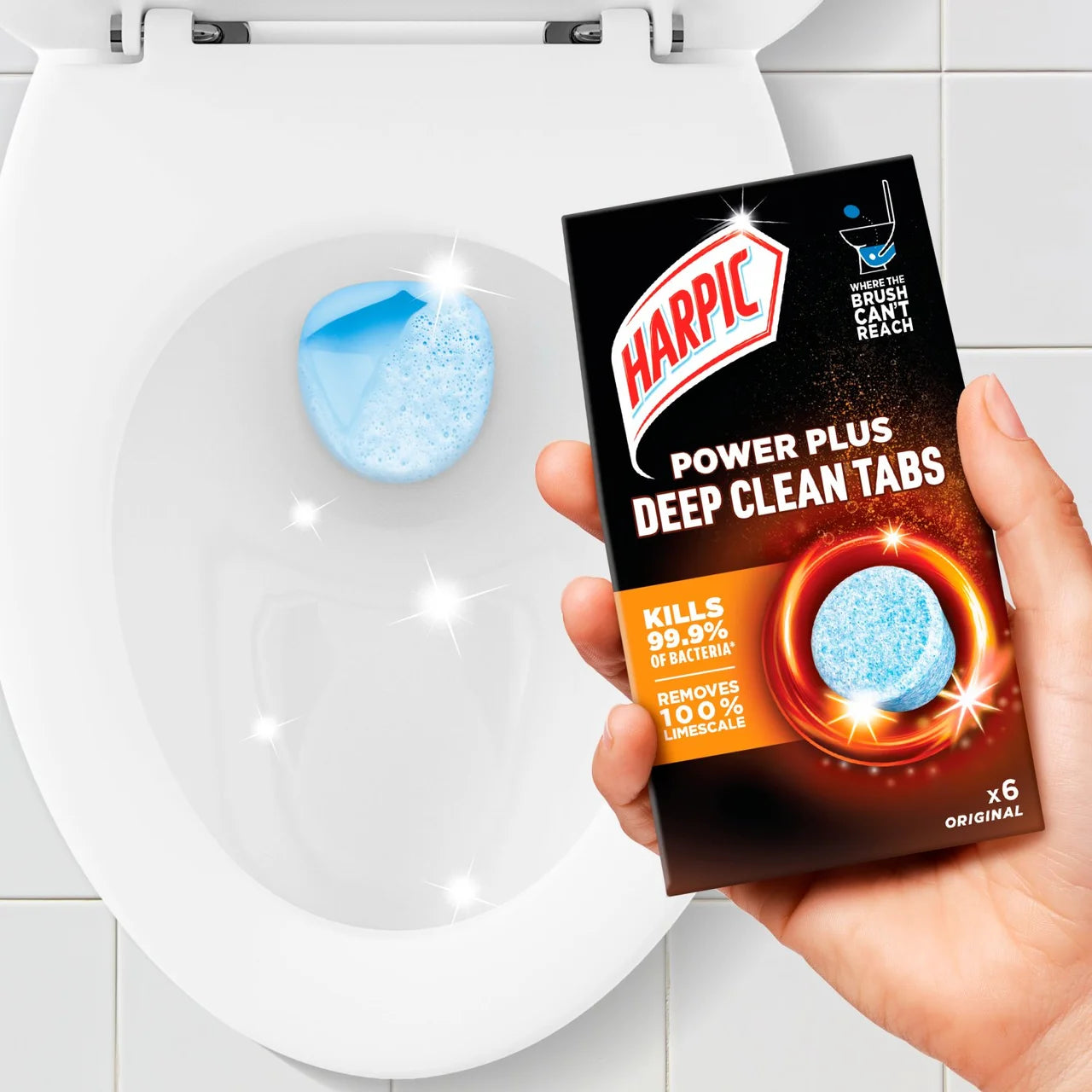 Harpic Power Plus Deep Clean Tabs Toilet Cleaner Original 6 per pack