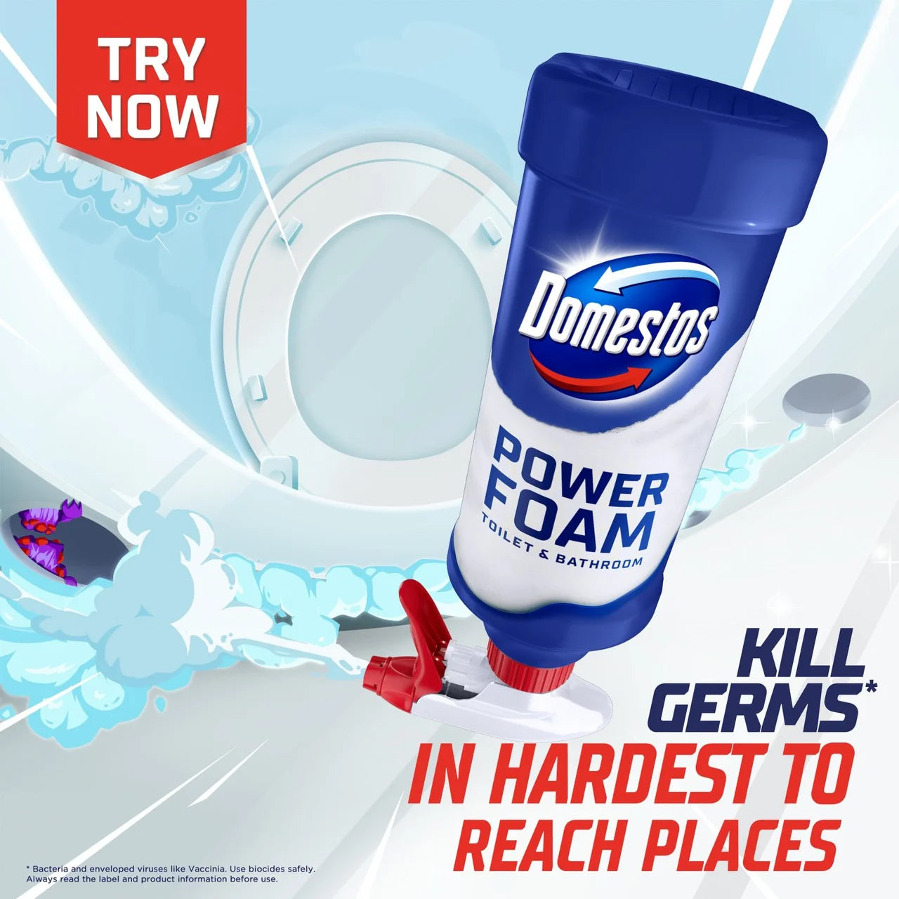 Domestos Power Foam Arctic Fresh Toilet Cleaner 450ml