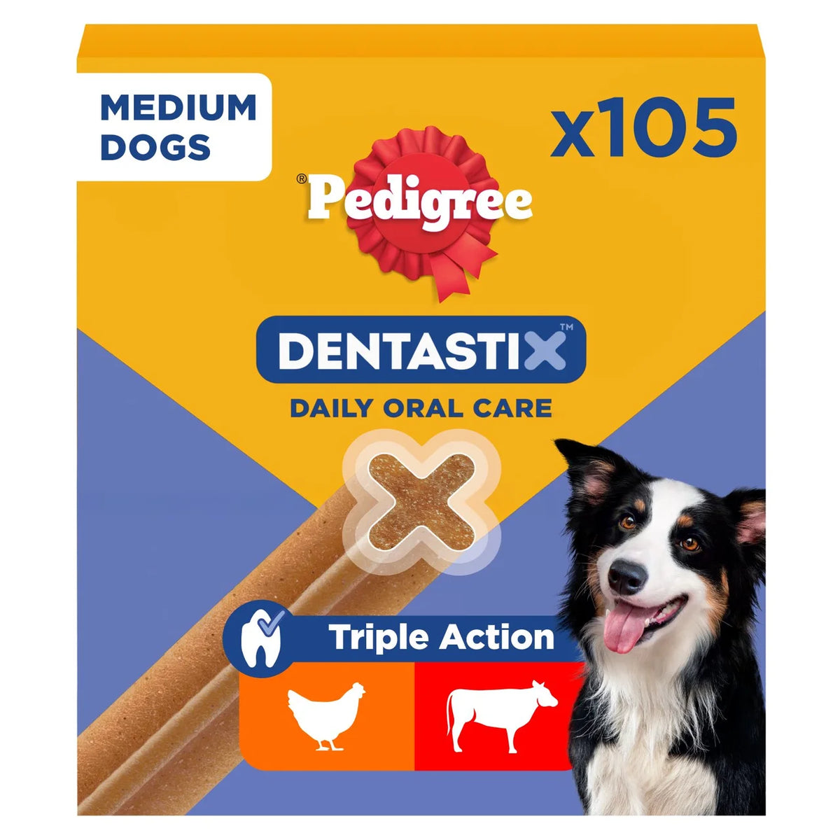 Pedigree Dentastix Daily Adult Medium Dog Treats Dental Sticks 105 per pack