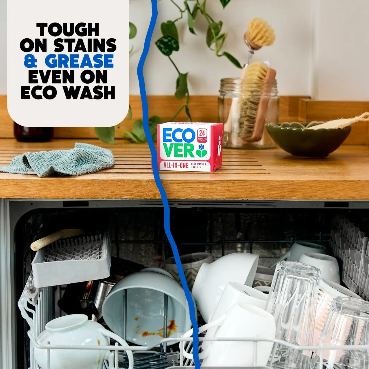 Ecover All-In-One Dishwasher Tablets, 72 Tablets