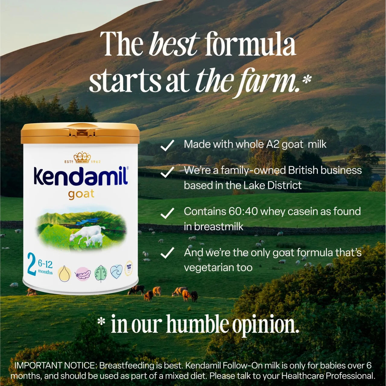 Kendamil Goat Follow On Milk Stage 2 From 6-12 Months 800g