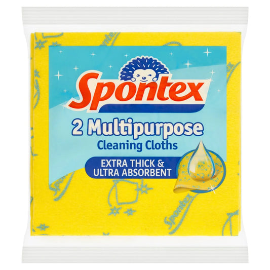 Spontex Multi Purpose Cleaning Cloths Microfibre 2 per pack