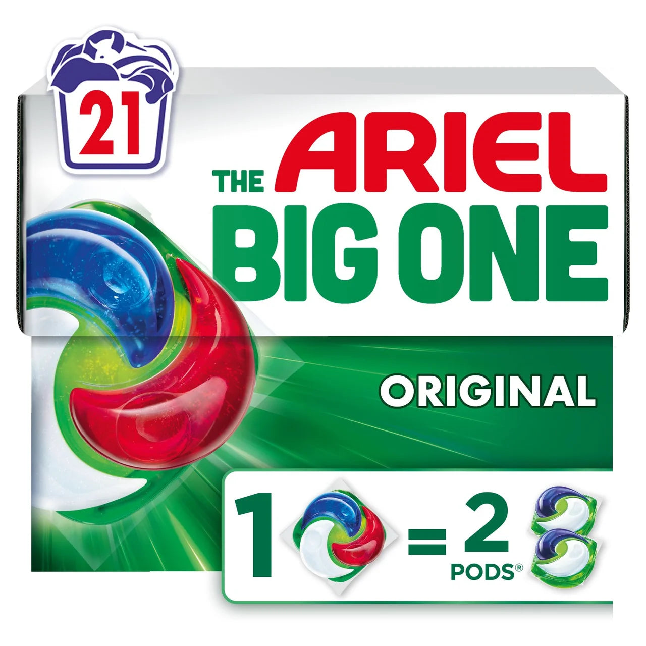 Ariel The Big One Original Washing Liquid Pods 21 washes