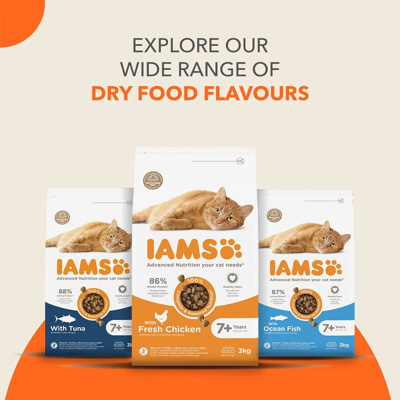 IAMS 7+ Senior Dry Cat Food Tuna 3kg