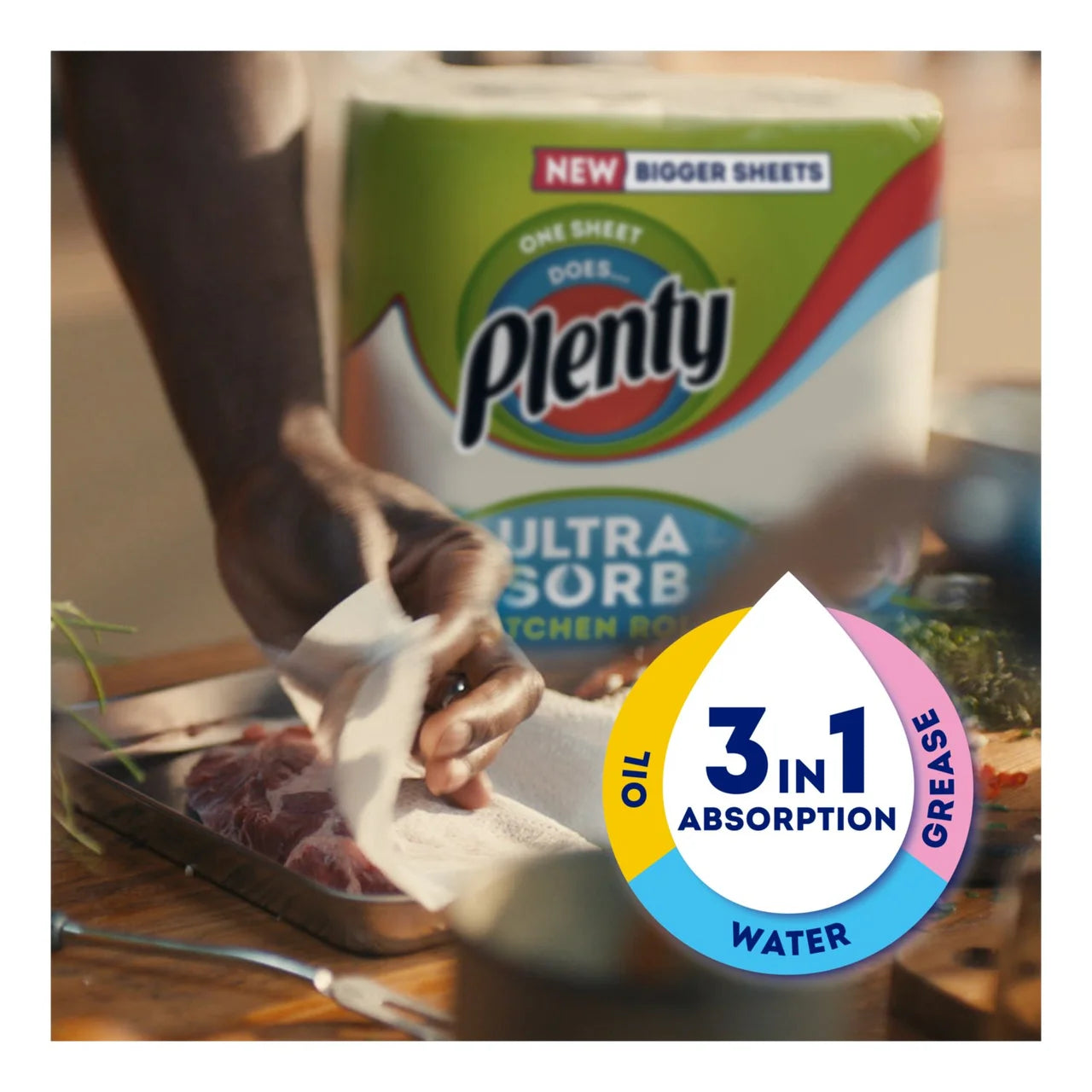 Plenty Ultrasorb Kitchen Roll 4 per pack