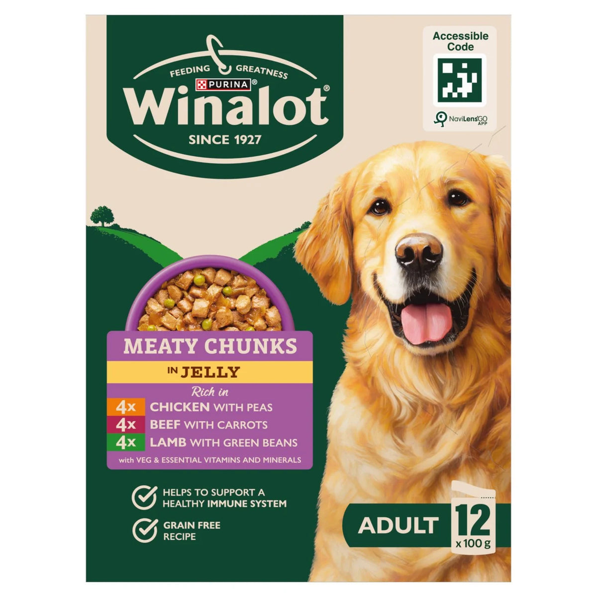 Winalot Meaty Chunks Mixed in Jelly Wet Dog Food 12 x 100g