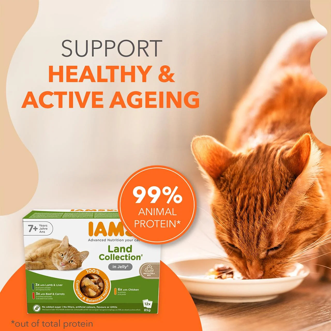 IAMS Senior Wet Cat Food Meat Variety Mix in Jelly 12 x 85g