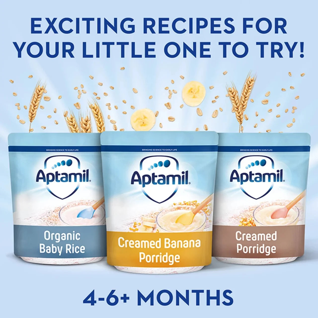 Aptamil Creamed Banana Porridge Baby Cereal 4+ Months 125g