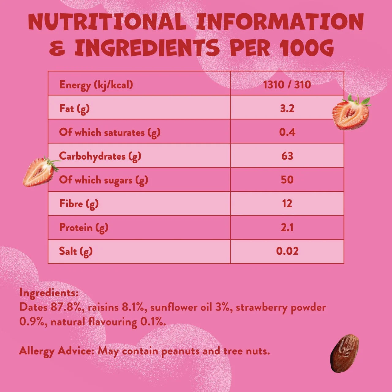 Goodies Strawberry & Date Fruit Bars Kids Snack Multipack 5 x 20