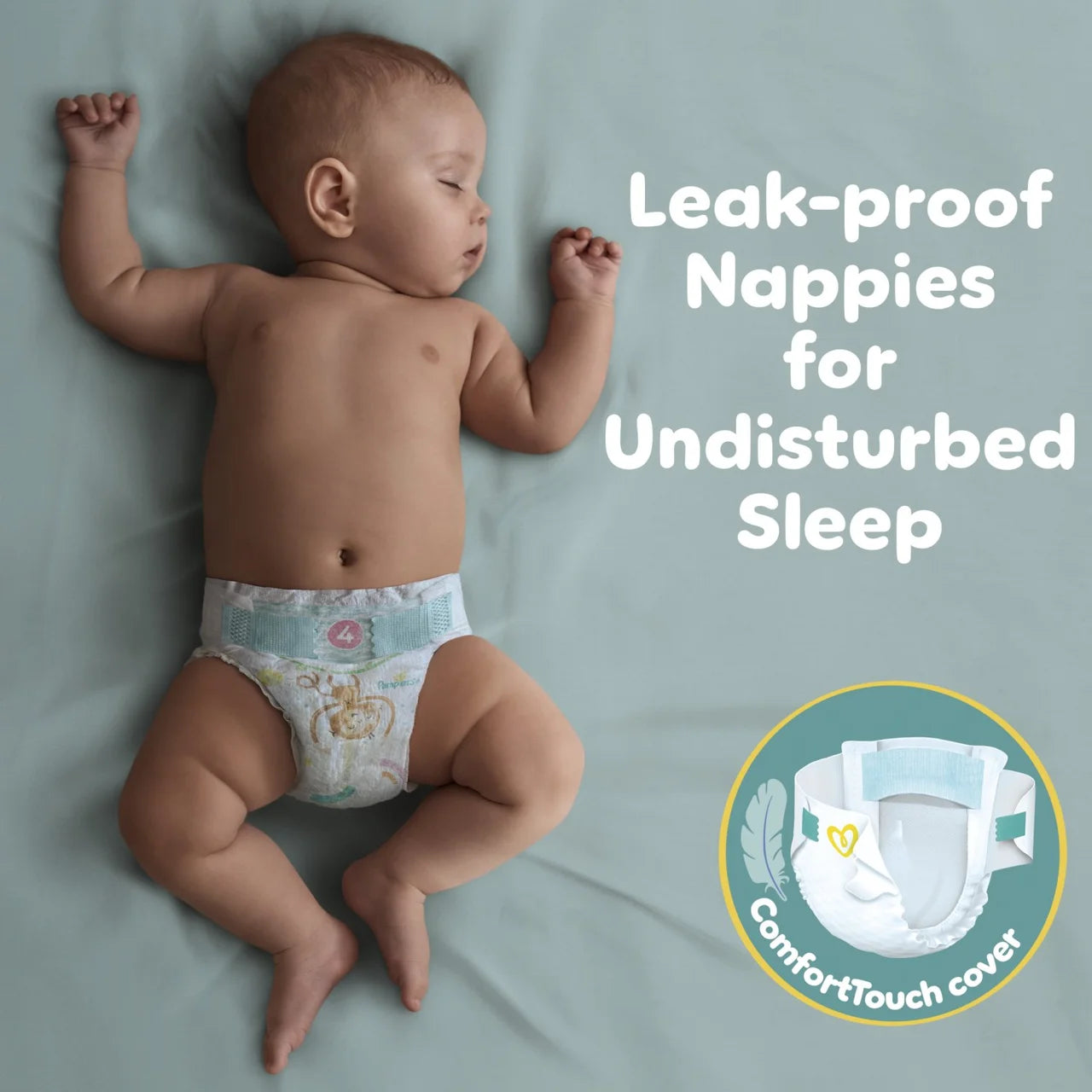 Pampers Baby-Dry Nappies, Size 8 (17kg+) Jumbo+ 52 per Pack
