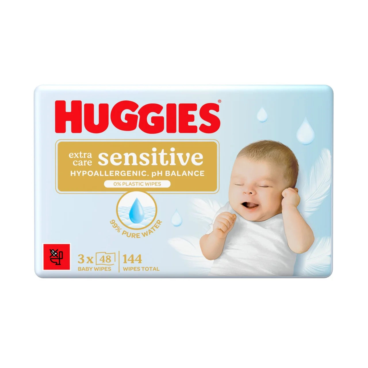 Huggies Pure Extra Sensitive Baby Wipes Triple 3 x 48 per pack