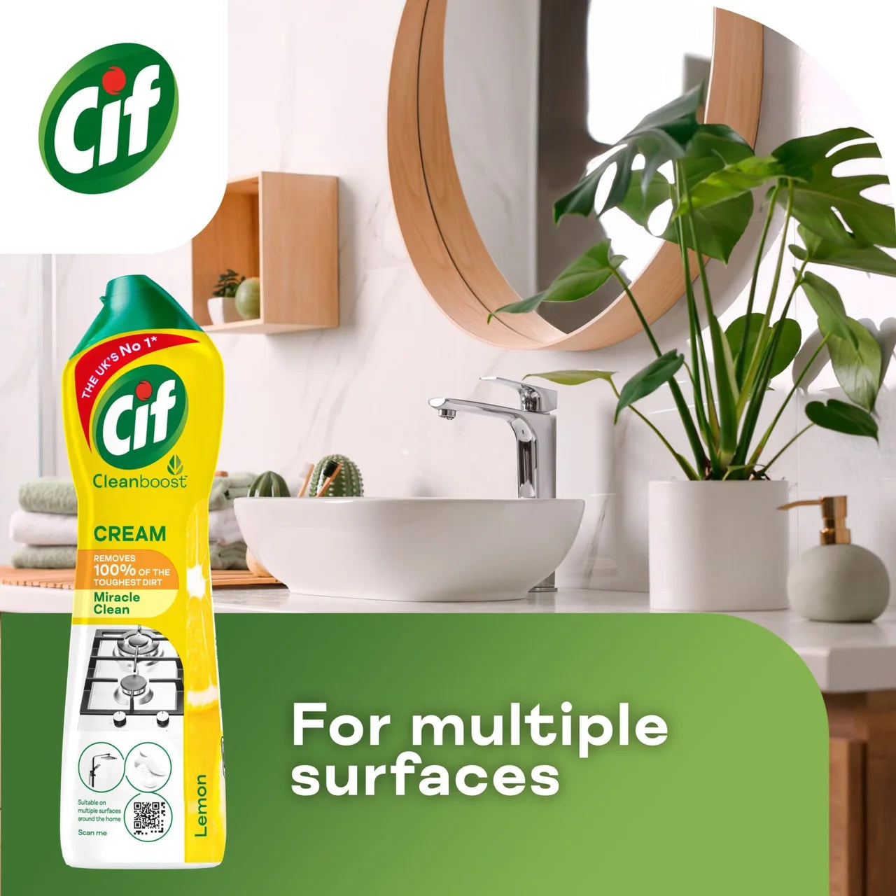 Cif Lemon Multipurpose Cream Cleaner 500ml