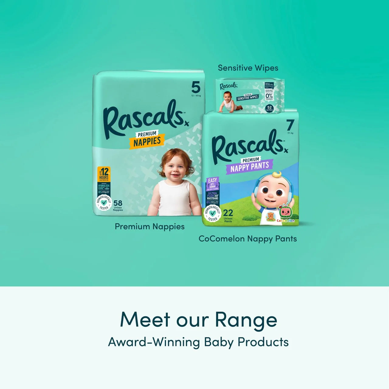 Rascals CoComelon Nappy Pants, Size 6 (15-20kg) 26 per pack