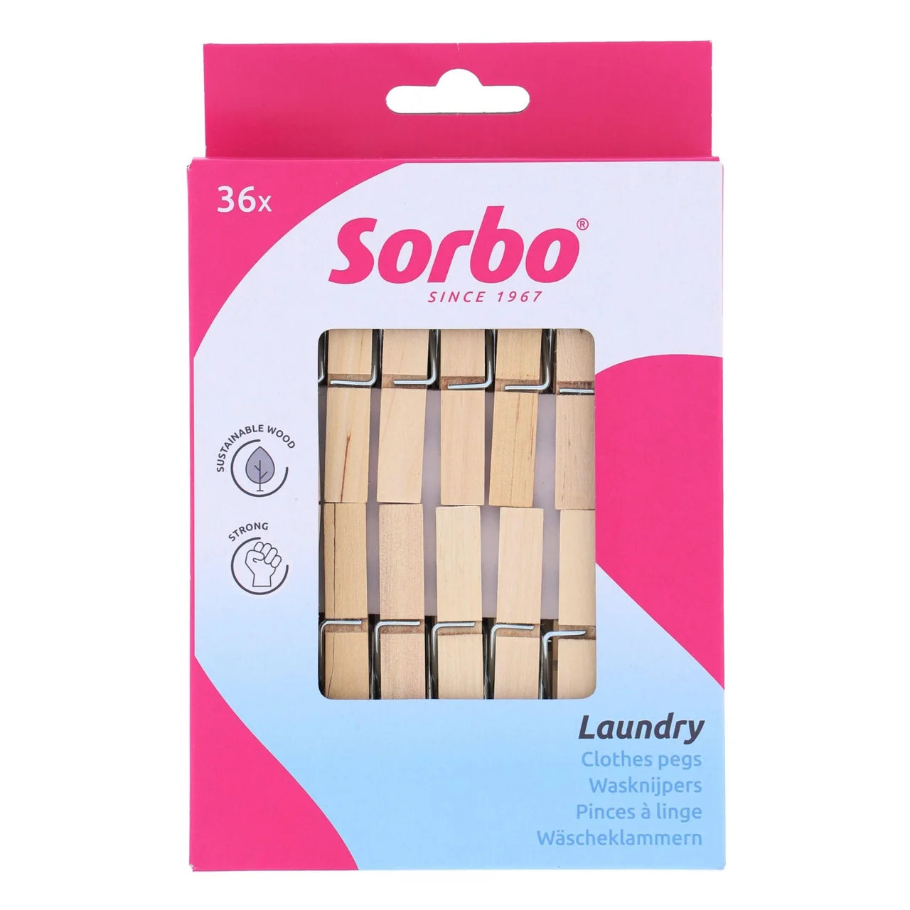 Sorbo Wooden Pegs 36 per pack