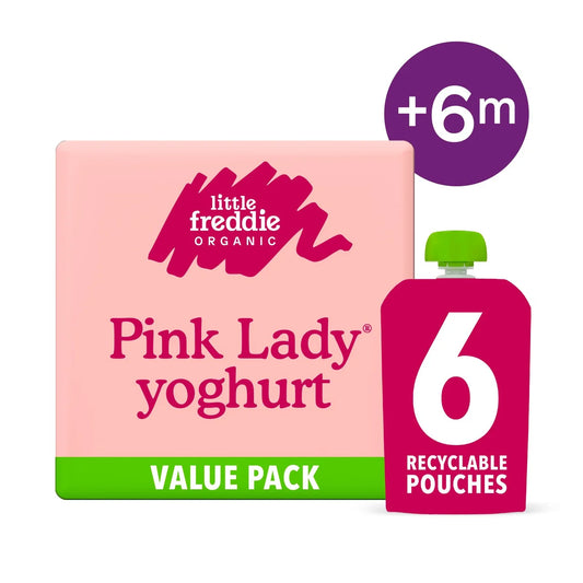 Little Freddie Pink Lady Yoghurt Baby Pouch Multipack 6+ Months 6 x 100g