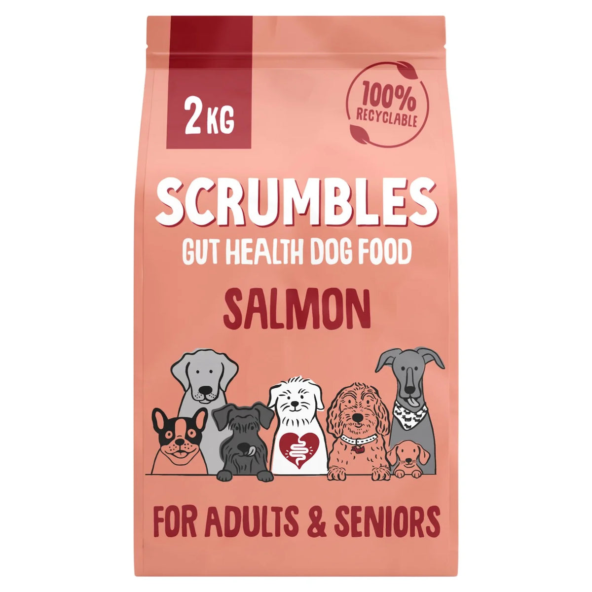 Scrumbles Grain Free Adult and Seniors Salmon Dry Dog Food 2kg