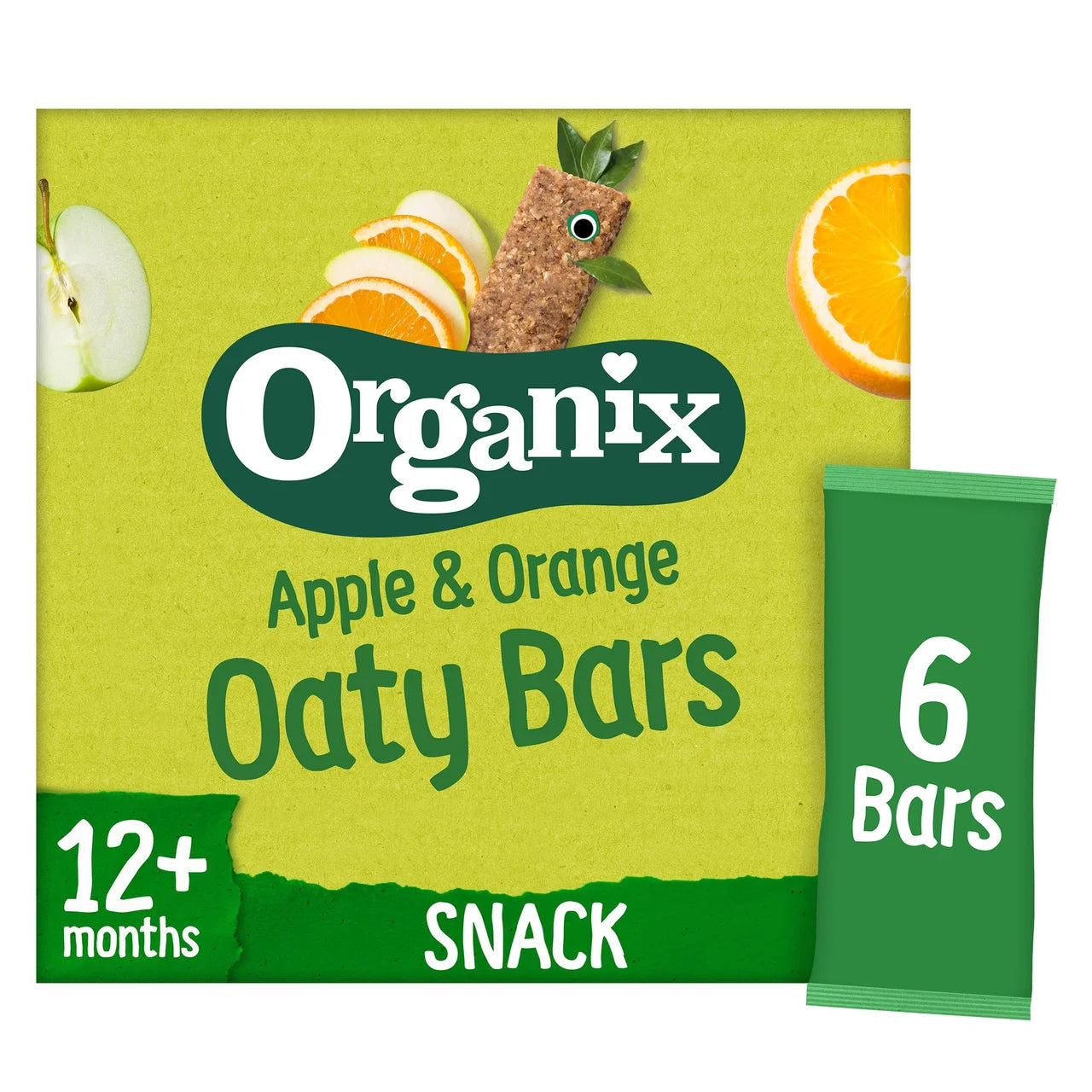 Organix Apple & Orange Soft Oaty Bars Toddler Snacks Multipack 12 months+ 6 x 23g