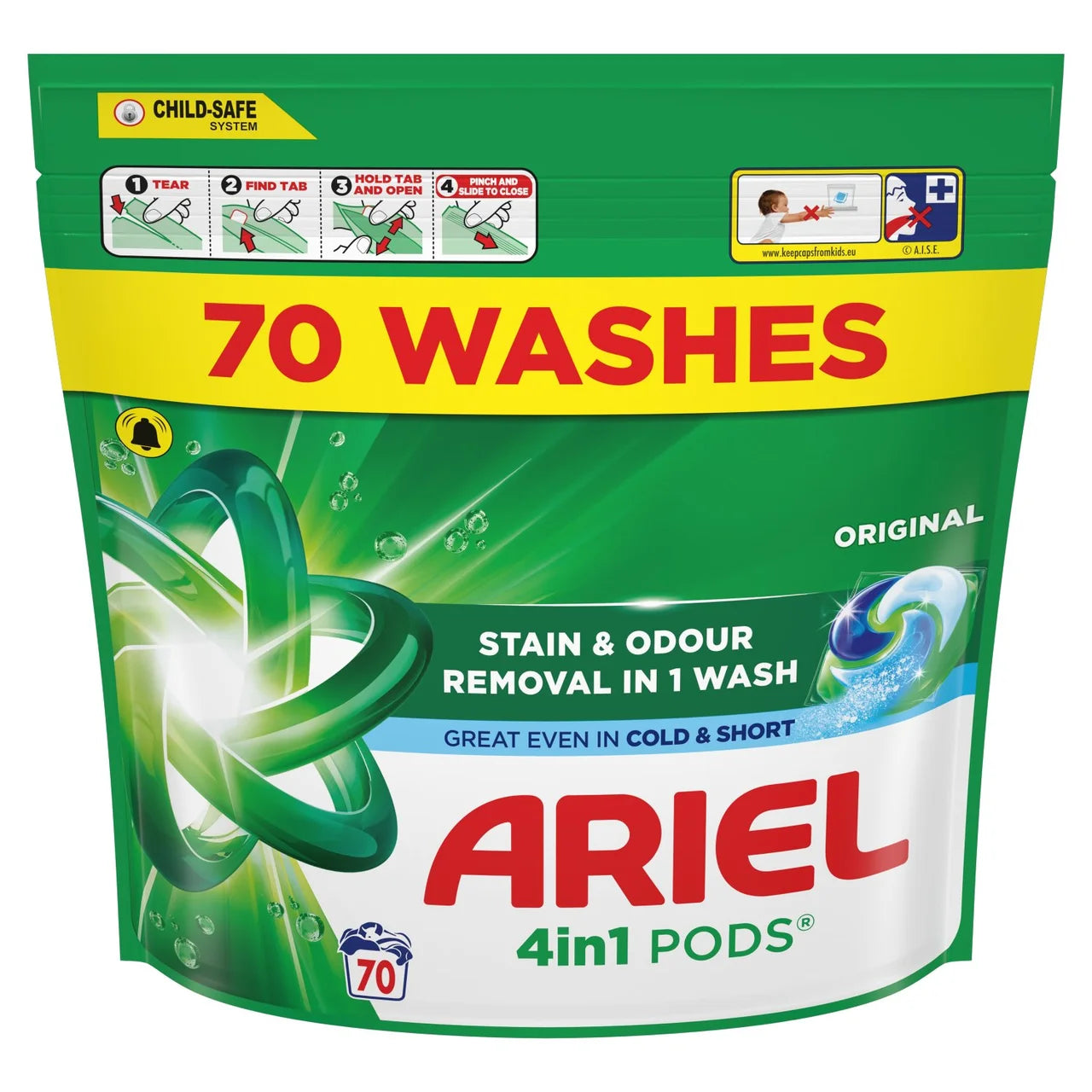 Ariel Original 4in1 Pods Washing Liquid Capsules 70 Washes