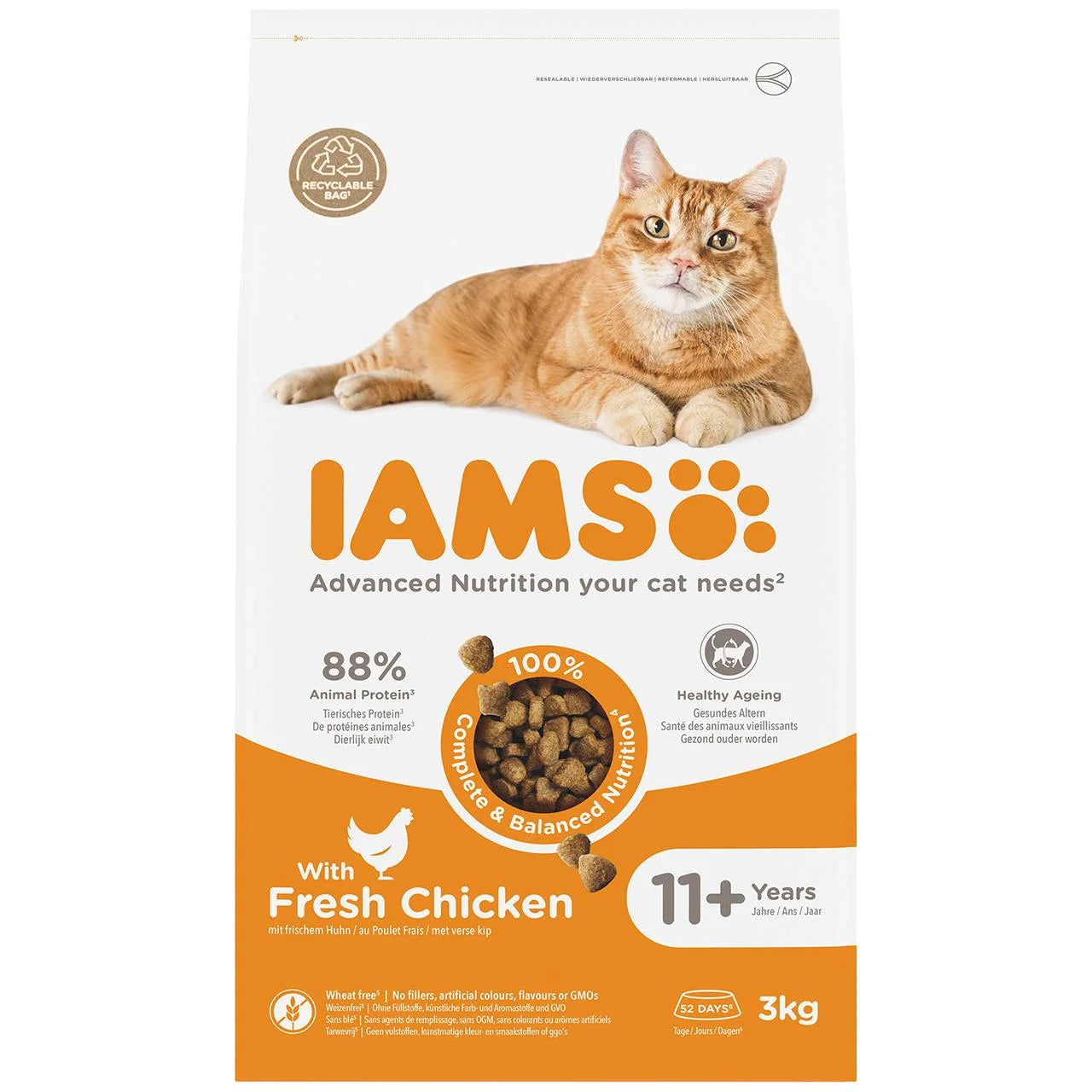 IAMS Senior 11+ Dry Cat Food Chicken 3kg