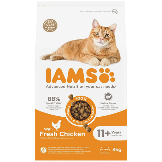 IAMS Senior 11+ Dry Cat Food Chicken 3kg
