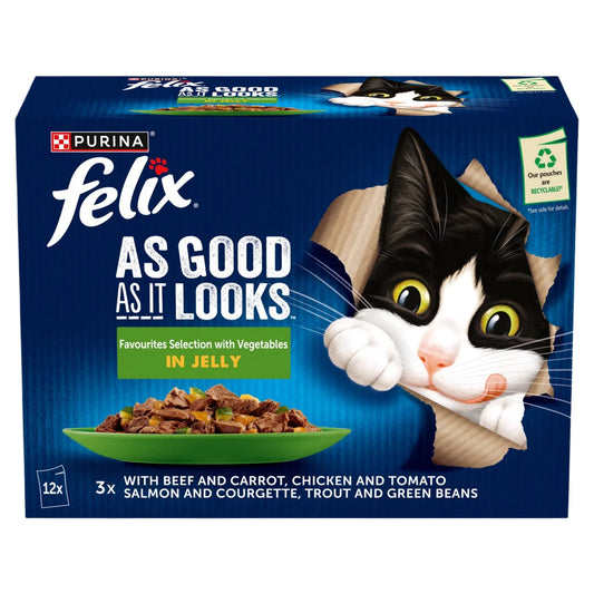 FELIX As Good As it Looks Favourites with Veg in Jelly Wet Cat Food 12 x 85g