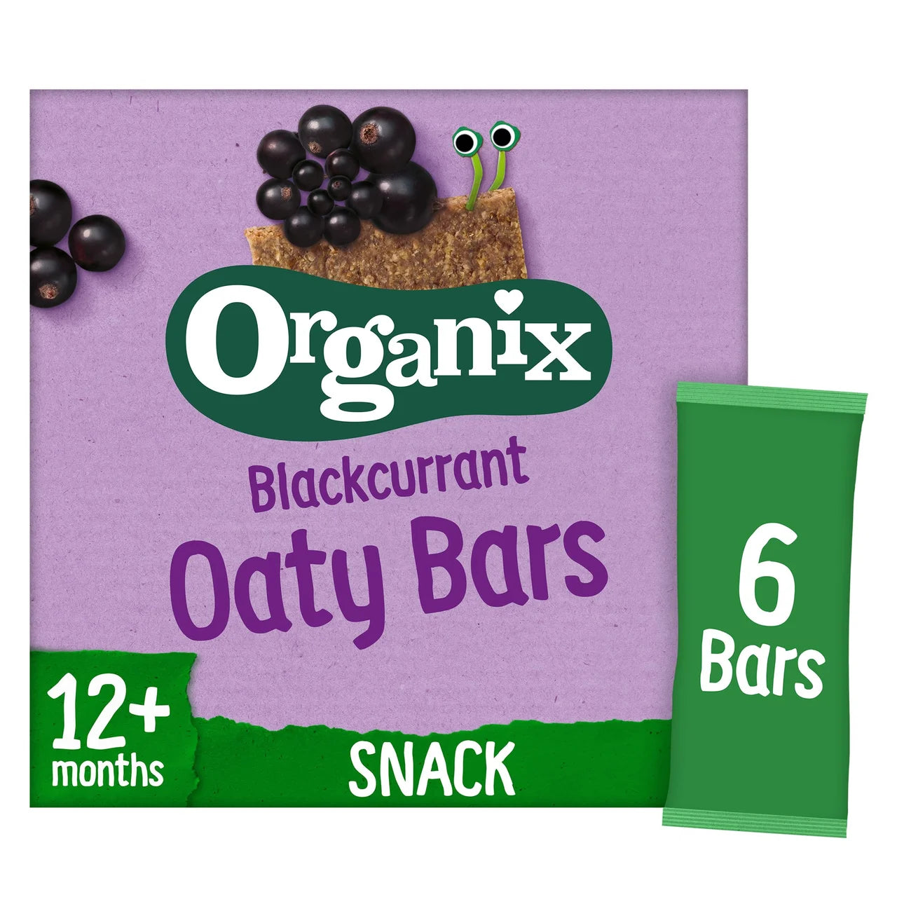 Organix Blackcurrant Soft Oaty Bars Toddler Snacks Multipack 12 months+ 6 x 23g