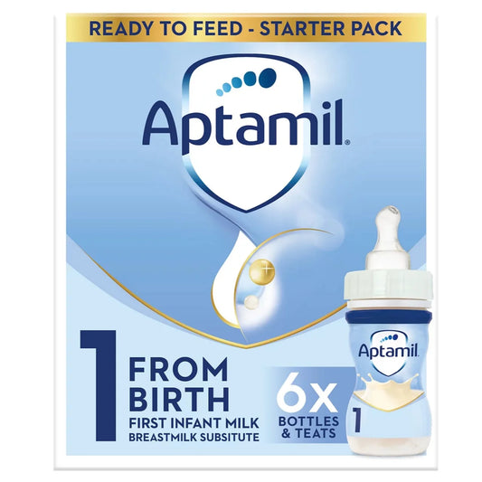 Aptamil 1 First Infant Baby Milk Formula Liquid Starter Pack Ready to Feed 6 x 70ml