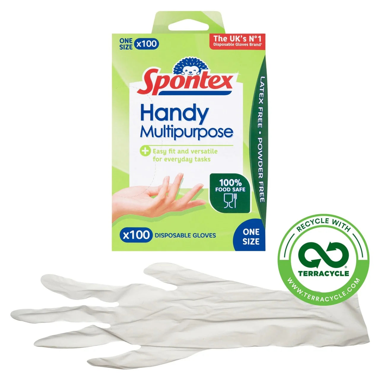 Spontex Disposable Gloves Multipurpose Latex Free 100 per pack
