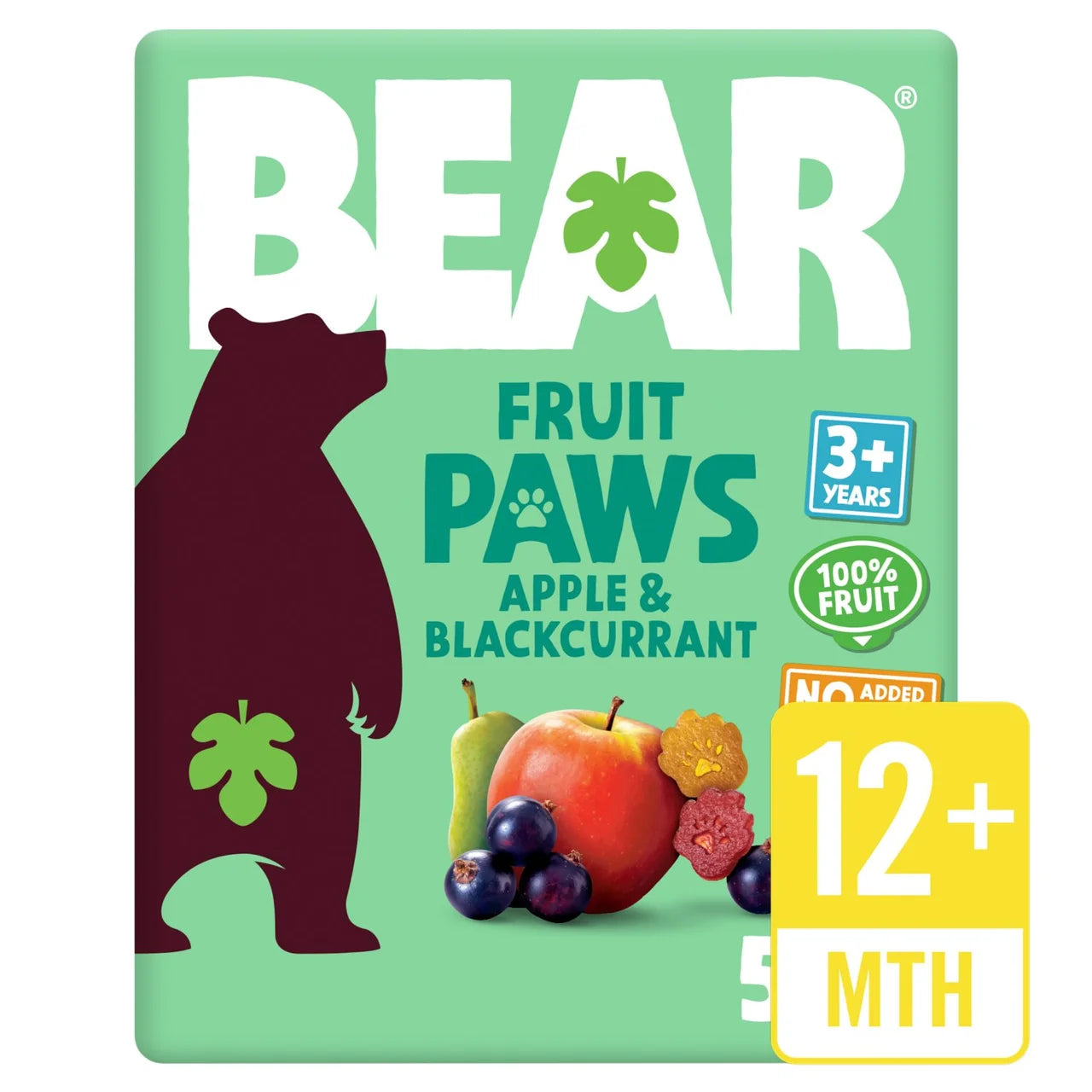 BEAR Apple & Blackcurrant Fruit Paws Kids Snack Multipack 5 x 20g