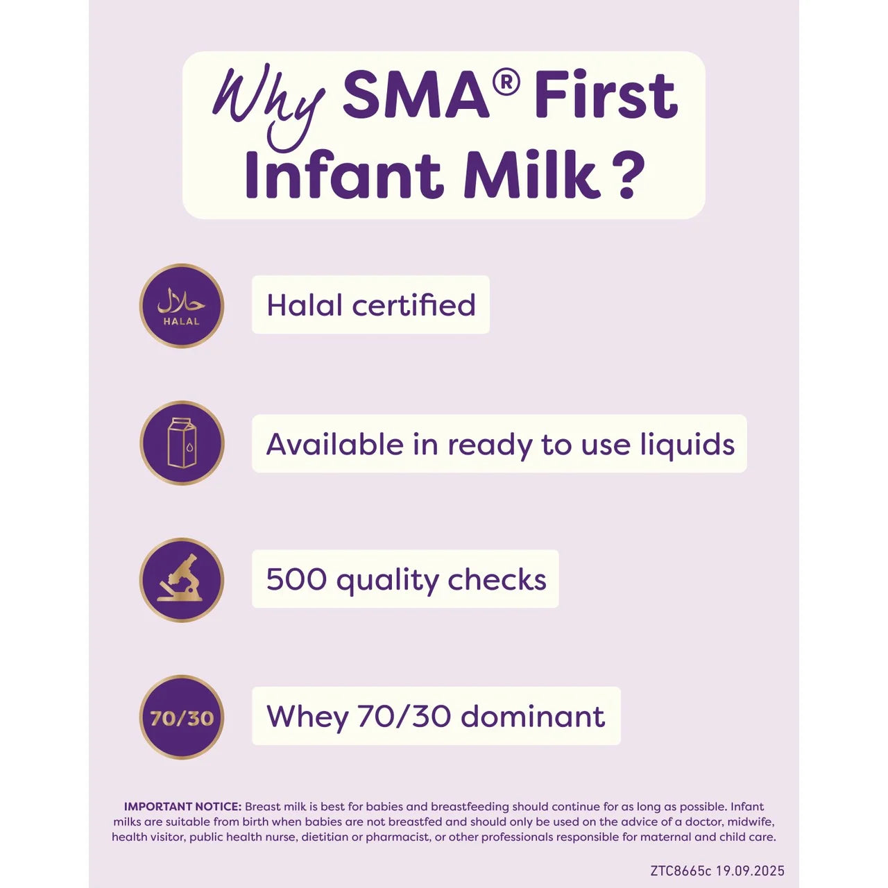 SMA Stage 1 First Infant Baby Milk Formula Powder from birth 800g