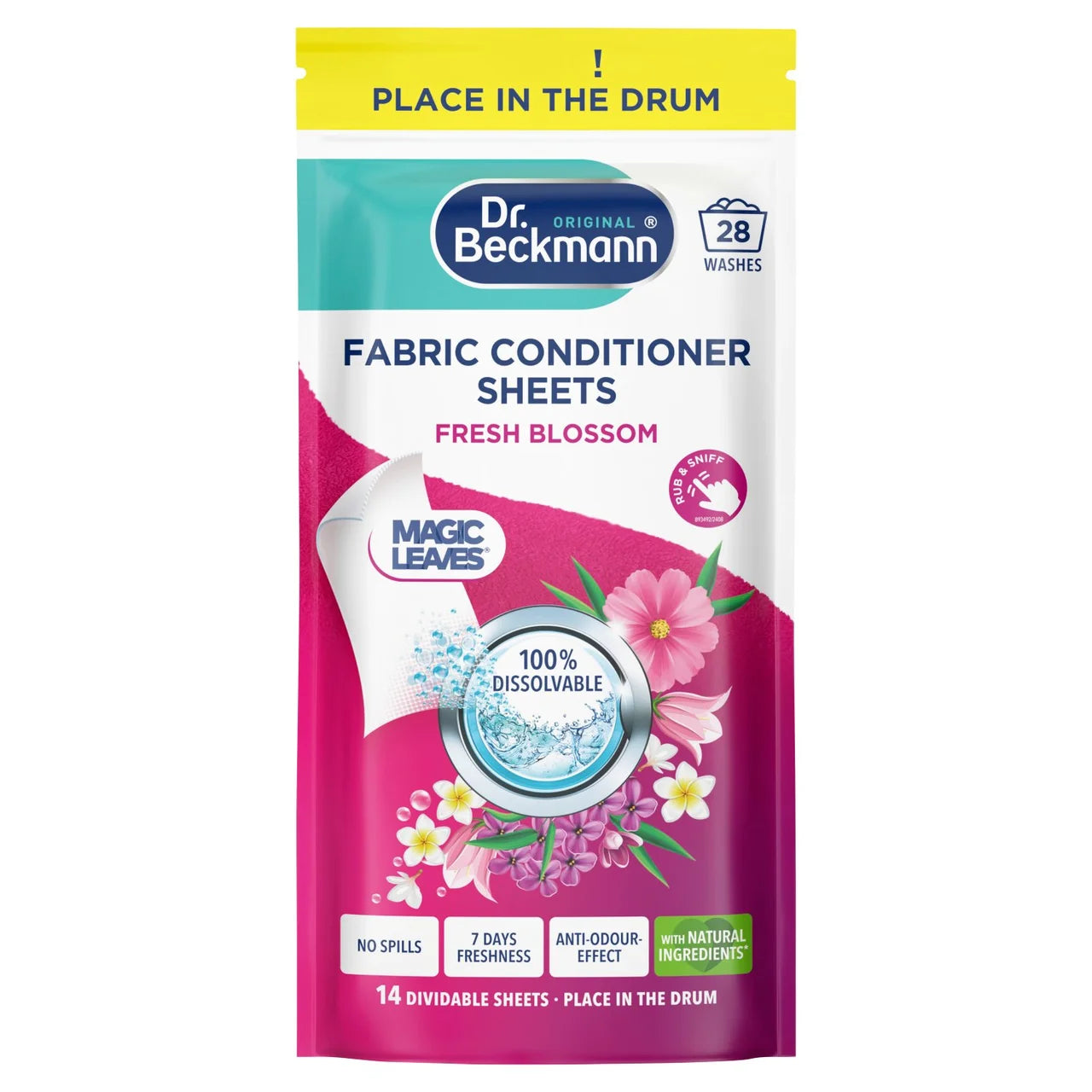 Dr. Beckmann Fabric Conditioner Sheets Fresh Blossom 14 per pack