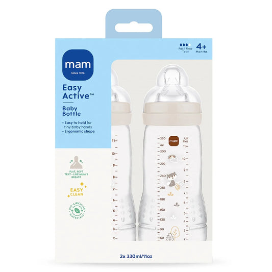 MAM Easy Active 330ml Bottle - Grey 2 per pack