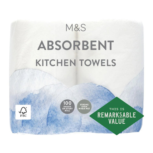 M&S Absorbent Kitchen Towels 2 per pack