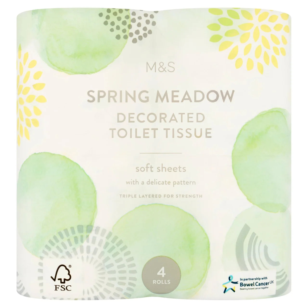 M&S Spring Meadows Decorated Toilet Paper 4 per pack