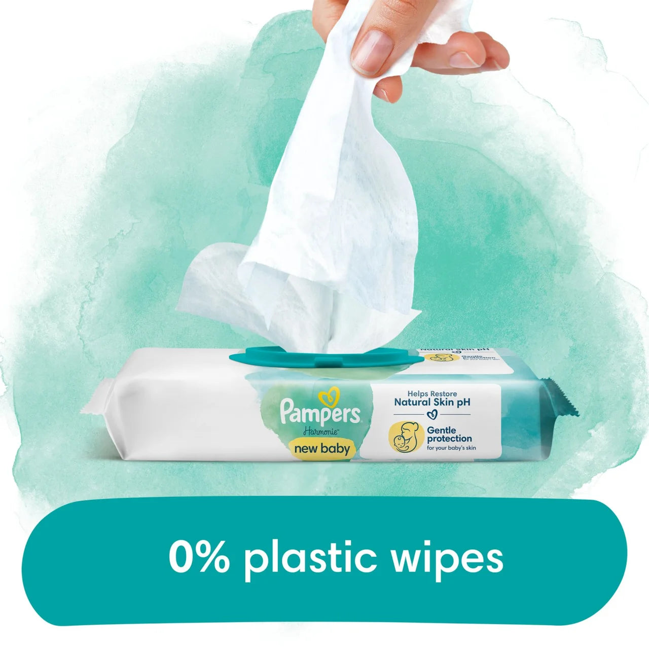 Pampers Harmonie New Baby Plastic Free Baby Wipes 4x46 per pack