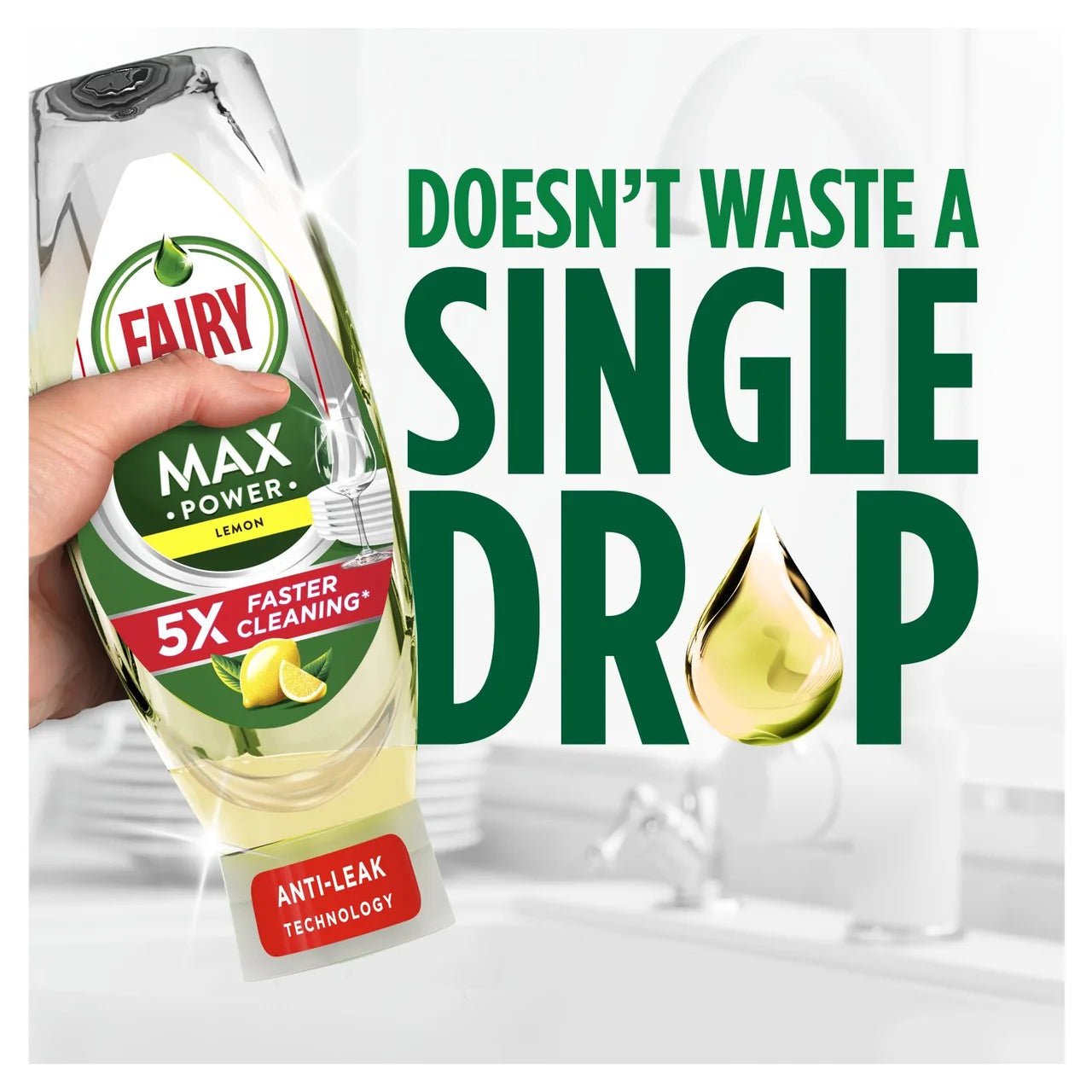 Fairy MaxPower Washing Up Liquid Lemon 545ml