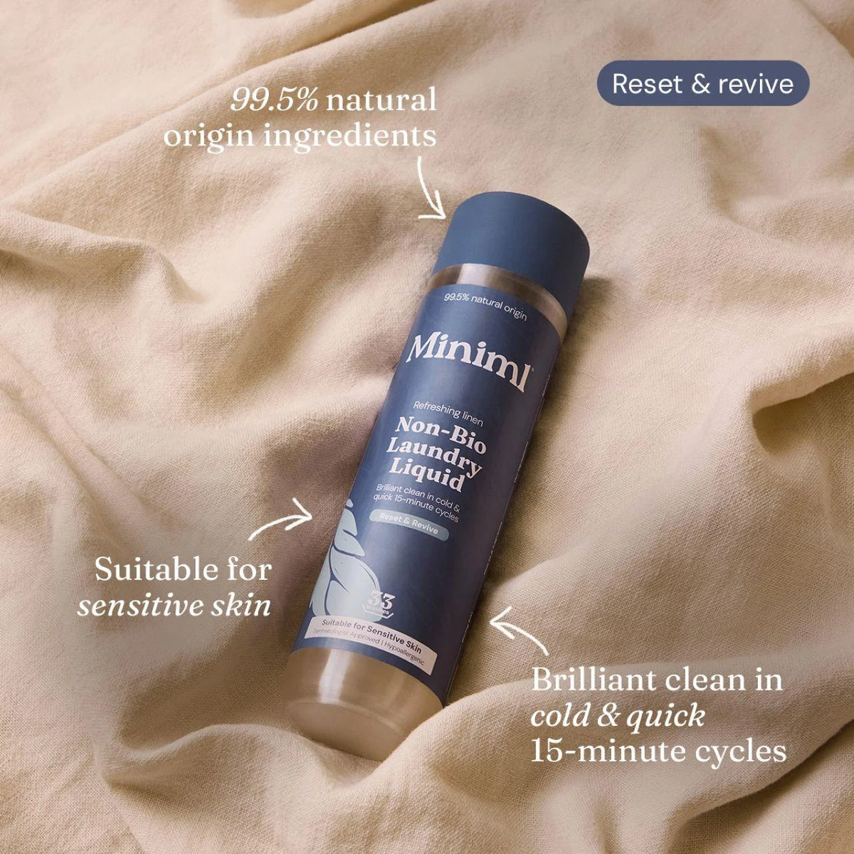 Miniml Laundry Liquid Fresh Linen 1L
