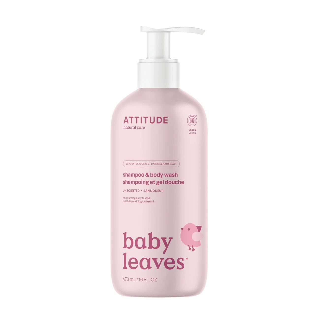 ATTITUDE Baby Leaves 2in1 Shampoo Fragrance Free 473ml