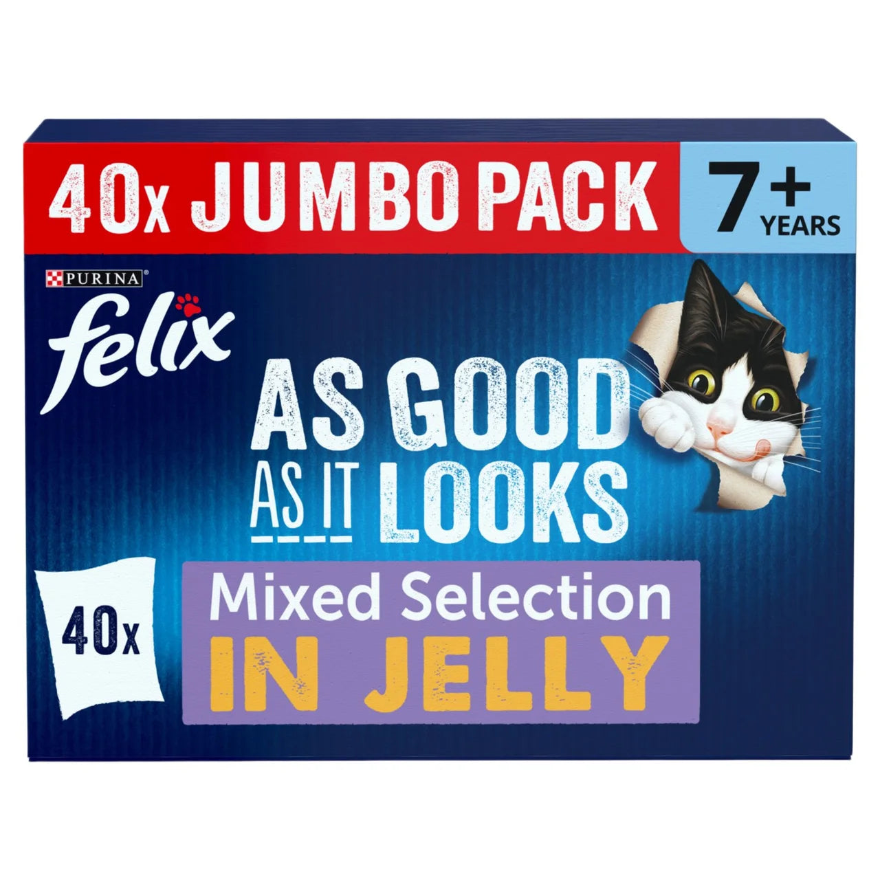 Felix As Good As it Looks Senior 7+ Mixed in Jelly Wet Cat Food 40 x 85g