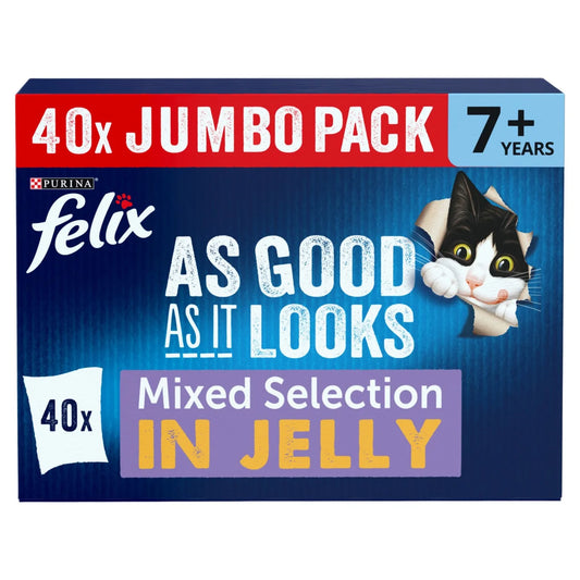 Felix As Good As it Looks Senior 7+ Mixed in Jelly Wet Cat Food 40 x 85g