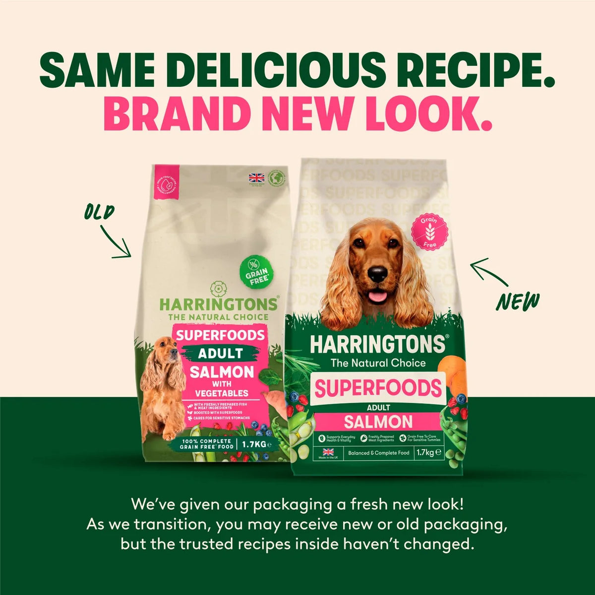 Harringtons Grain Free Superfoods Salmon Dry Dog Food 1.7kg